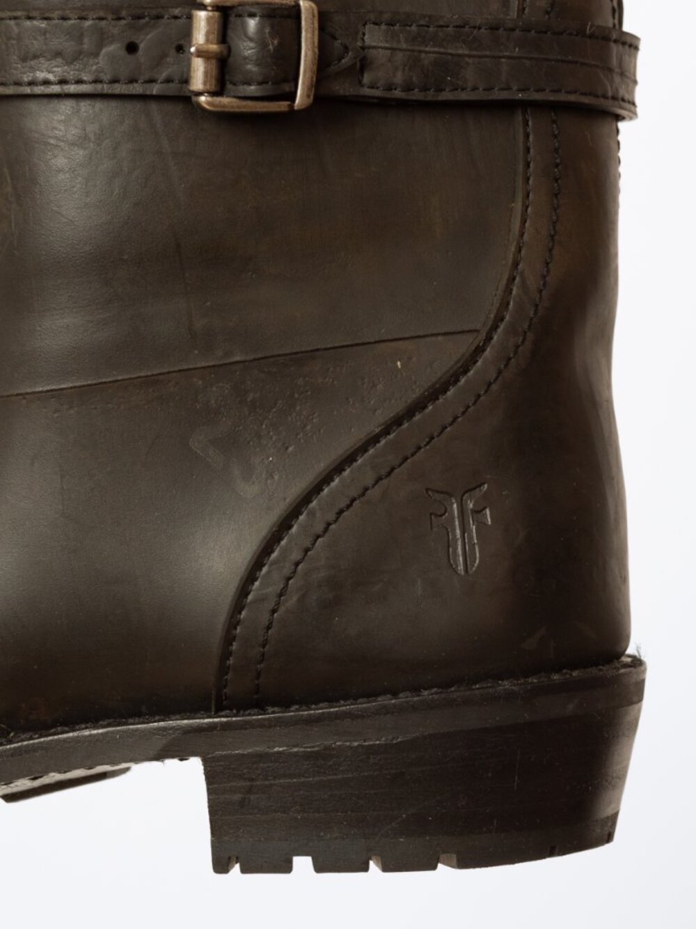 Vintage Frye Dorado Black Rubber Fur Lined Riding Boots - Size 7.5 - Picture 7 of 8